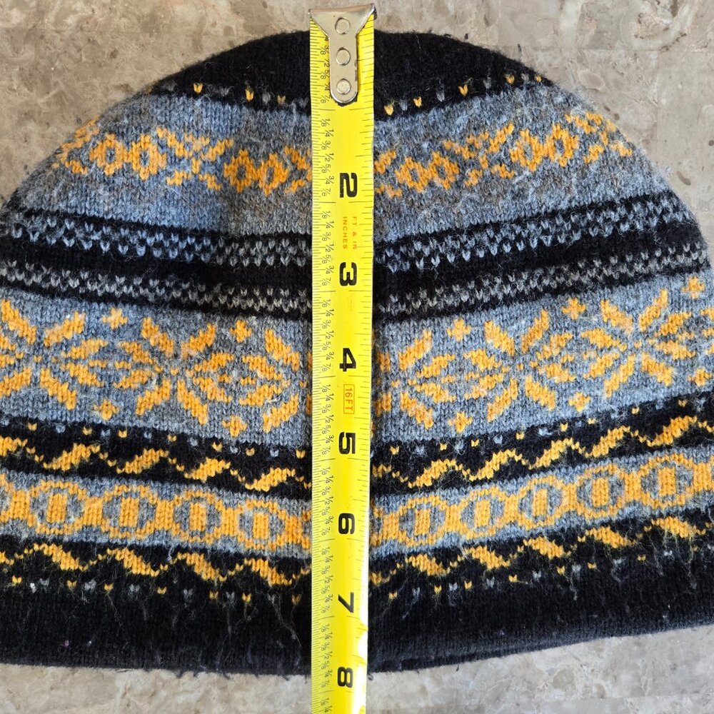 L.L. Bean  Kids/Youth Reversible Beanie Ski Hat Black Gray Yellow Size OS - Picture 5 of 5